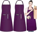 4-pack Adjustable Bib Aprons, Waterdrop Resistant Apron with 2 Pockets for Cooking