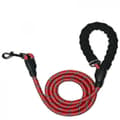 Dog Leash with Comfortable Padded Handle and Highly Reflective Threads (Red)