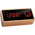Miniatyrbild 1 av 4: Digital väckarklocka i trä, USB-driven elektronisk väckarklocka
