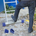 Miniatyrbillede 2 af 2: (Specialtilbud) Stepping Foot 4 stk. skridsikre gummifødder til stiger, sikkerhedsfødder, fodbeskyttere til teleskopstiger (blå) 12