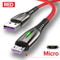 Miniatyrbilde 1 av 10: Datakabel Ladekabel RØD MICRO USB MICRO USB Rød Red Micro USB-Micro USB
