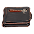 Miniatyrbillede 4 af 8: Multifunktionel Wallet Case med Kortlommer til Z Flip 3 Foldbar Telefon Læder Case Mobiltelefontilbehør Brun