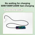 Miniatyrbilde 3 av 5: Nyeste tilpassbare 2-i-1 telefonhalskjede og ladekabel PD 60W 100W 240W USB Type C til USB C-kabel【COPL】