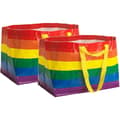 Large 71L Reusable Rainbow Pattern Tote Bags - 2-pack