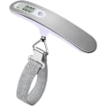 Miniatyrbillede 1 af 2: Bagagevægt Bærbar Digital Vægt Elektronisk, 110 lb/50 kg Baggrundsbelyst Rejser Let Med Tarafunktion, Sølv