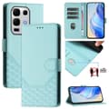 Honeycomb Prägling RFID Läder Telefonfodral För Infinix Note 50s [DB] Mintgrön Mint Green