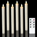 6-pack Battery Operated LED Candles with Remote Control and Timer, Flickering Warm White Real Wax Light