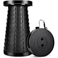 Miniatyrbillede 1 af 7: Bærbar foldeskammel, let, men robust med en lastekapacitet på 180 kg, foldbar plastikskammel til camping og fiskeri, sort Black Round