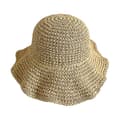 Miniatyrbild 4 av 4: Solhattar för Kvinnor Vikbara Bredbrättade Halm Solhatt Sommar Strandhatt för Kvinnor Flickor, En Storlek