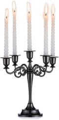 Miniatyrbild 1 av 4: 5 Candlesticks for Wedding, Zinc Alloy Candle, Dining Table, Candlelight Dinner, Hotel Interior, Decoration Ornaments, Black