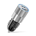 Pikkukuva 2 / 5: 40W USB-C pikalaturi autoon, 2 porttia, adapteri, kaksois-C, hopea 12