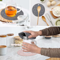 Miniatyrbillede 5 af 7: 2-pak silikone coasters til varme gryder, varmebestandige coasters til køkkenborde og grydelapper, skridsikre silikone coasters