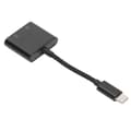 Miniatyrbilde 4 av 7: 2-i-1 USB C til 3,5 mm lydadapter Type-C til AUX-kontakt med USB C PD 60W hurtigladeadapter Svart