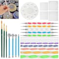 Dotting Tools Kits, 25 Pieces Mandala Dotting Tools Set, Dotting Pens Brushes Stencil Ballpoint Pen Paint Tray for Painting Rocks Drawing