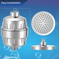 Miniatyrbillede 2 af 5: Højtryksfilter brusehoved, hårdt vandfilter 6\", universelt rundt brusehoved, 20-trins filter, krom