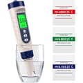 5-i-1 pH-mätare, pH, TDS, EC, salthalt, termometer, pool-pH-testare med bakgrundsbelyst LCD-skärm och temperaturkompensation