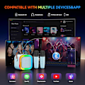 Pikkukuva 4 / 4: Karaokemikrofoni lapsille ja aikuisille, kannettava Bluetooth Mini Karaoke Mikrofoni Laululaite 2 mikrofonilla ja valoilla, lelut blue