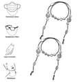2 Pieces Beaded Eyeglass Chains, Adjustable Non-Slip Glasses Holders