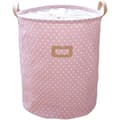 Foldable Round Laundry Basket for Kids with Handles for Bedroom (Pink)