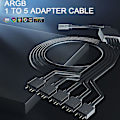 Miniatyrbillede 2 af 5: ARGB 1 til 5 3-Pin 5V Fleksibel Fan RGB Adapter Kabel Computer Kabinet Stik Splitter til MSI 12