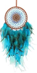 Dream Catcher Large with Colorful Feathers (Blue)
