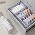 Miniatyrbild 6 av 6: Storage box for socks and underwear, wardrobe storage, foldable drawer organizer, storage basket for underwear, socks, ties, white
