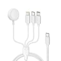 USB-C til Lightning, Micro-USB, USB-C og magnetisk ladekabel 2A Hvit