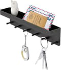 Miniatyrbild 1 av 5: Key Ring Wall Mount - Self-Adhesive Key Ring Wall Mount - Key Tag - Key Holder - With Mail Slot - With 6 Key Hooks - Black_yu