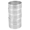 Miniatyrbilde 1 av 5: Perforert paiform i rustfritt stål, 5 stk 5 cm perforerte kakemousseformer, runde DIY paiformer for baking av dessertringer