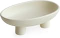 Ceramic Fruit Bowl with Three Legs for Kitchen Counter, 25 cm Oval Basket for Bread, Snacks, Vegetables