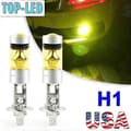 H1 3000K Gule LED Tåkelyspærer DRL Frontlyssett 100W Høy Effekt USA