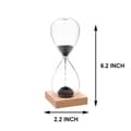 Miniatyrbillede 3 af 4: Magnetisk sandtimer 3 minutter: med sort magnetisk jernpulver og træbase, 3 minutter, timeglas sandglas til kontorbordsdekoration
