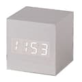 Gingko Cube LED Click Clock Väckarklocka med Ljudaktivering (Tid, Datum och Temperatur) Flera Färger Vit vit White white White white