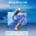 Pikkukuva 2 / 5: VENTION ALJBH 2m HDMI Uros-Uros Kullattu Adapterikaapeli 4K 60Hz PVC-kaapeli