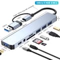 8-i-1 USB-A och USB-C hubb dockningsstation 3.0