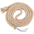 Miniatyrbild 2 av 5: E27 Vintage Hemp Rope Ceiling Lamp Base Pendant Light Bulb Holder 85-265V, 1.5m 1 Head