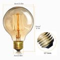 Miniatyrbild 2 av 5: 4-pack Vintage Edison Light Bulbs - Dimmable Screw Bulb - Globe Bulbs - Warm Light 40w G80 E27 220V [Energy Class A]