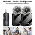 Miniatyrbillede 2 af 5: 3-i-1 Trådløs Lavalier Mikrofon til Kamera, iPhone, Android, Mikrofon til Videooptagelse Podcast Støjreduktion mic(FMY) 2ST 2PCS Lavalier Mic