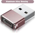 Miniatyrbillede 5 af 5: USB til USB C-adapter 3-pak, Type C hun til A han ladekabelkonverterer Rosa