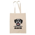 Miniatyrbild 1 av 3: Dalmatian tygkasse hund shopping väska Tote bag Dalmatiner Natur one size