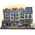 Pikkukuva 3 / 6: European Townhouse Miniature Scene - perfekt för LED-ljusbelysta fönster