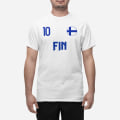 Miniatyrbild 1 av 4: Finland landslag t-shirt i vit med FIN & 10 Eurovision euro 24 L