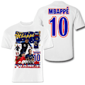 Miniatyrbild 1 av 7: Mbappe Vit sportströja t-shirt France Tryck fram & bak 128cl 7-8år