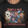 Miniatyrbild 1 av 4: Svart T-shirt Just a guy who loves horror skräckfilm halloween S