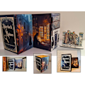Miniatyrbild 7 av 7: Sherlock Holmes Glow Book Scene 3D-bokkonst, hyllbelyst display för led-lampor,