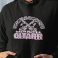 Miniatyrbild 1 av 2: Svart Huvtröja - Underskatta aldrig en tjej som spelar gitarr L