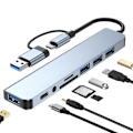 Miniatyrbillede 7 af 10: USB C HUB Type-C splitter 8 IN 1 8 IN 1