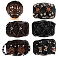 Miniatyrbillede 8 af 10: Beaded Double Row Comb Beads Hårkamme 4 4 4