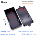 Miniatyrbillede 1 af 10: Elektronisk Project Box Vandtæt Cover Project SORT Black 155x80x45mm