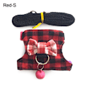 Miniatyrbilde 1 av 10: Stripe Kjæledyr Bryststropp Bowtie Selevest RØD S S Red S-S